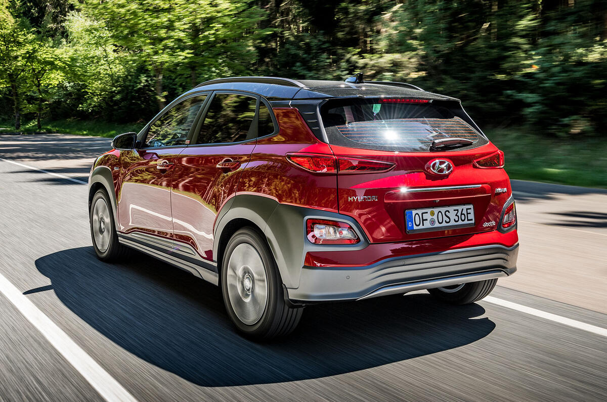 Hyundai Kona EV prototype drive 2018 hero rear