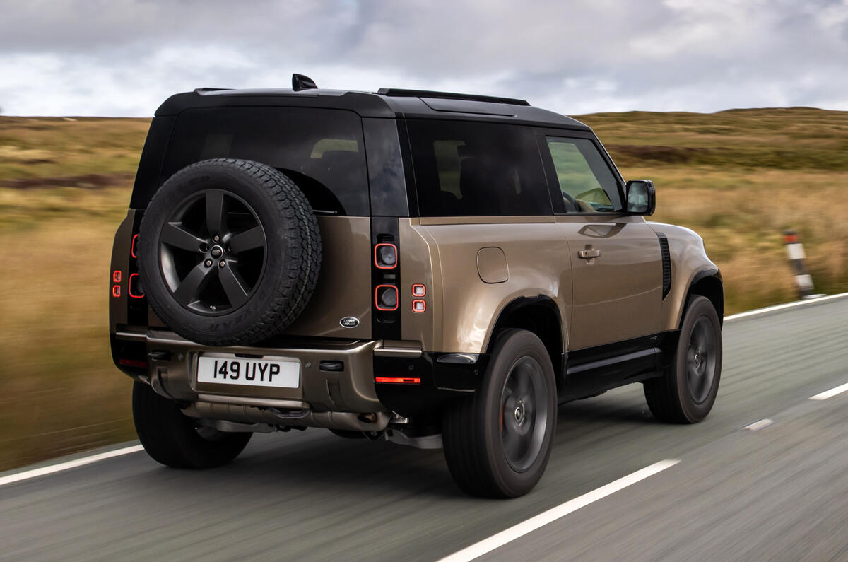 Land Rover Defender 90 P400 X 2020 UK first drive review - hero rear