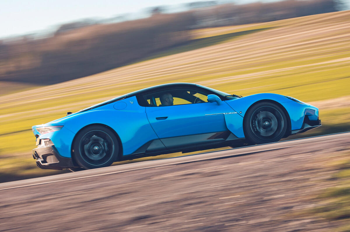 2 Maserati MC20 2022 UK first drive review side pan