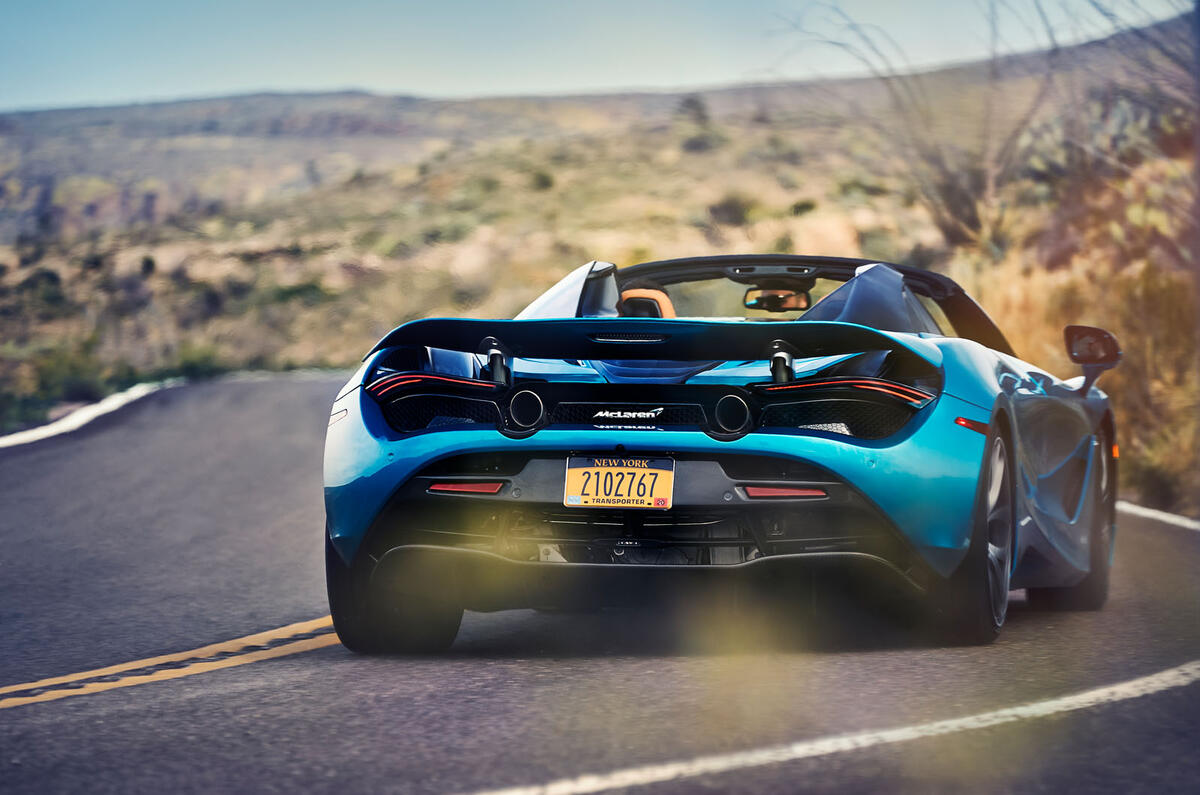 McLaren 720S Spider 2019 first drive review - hero rear