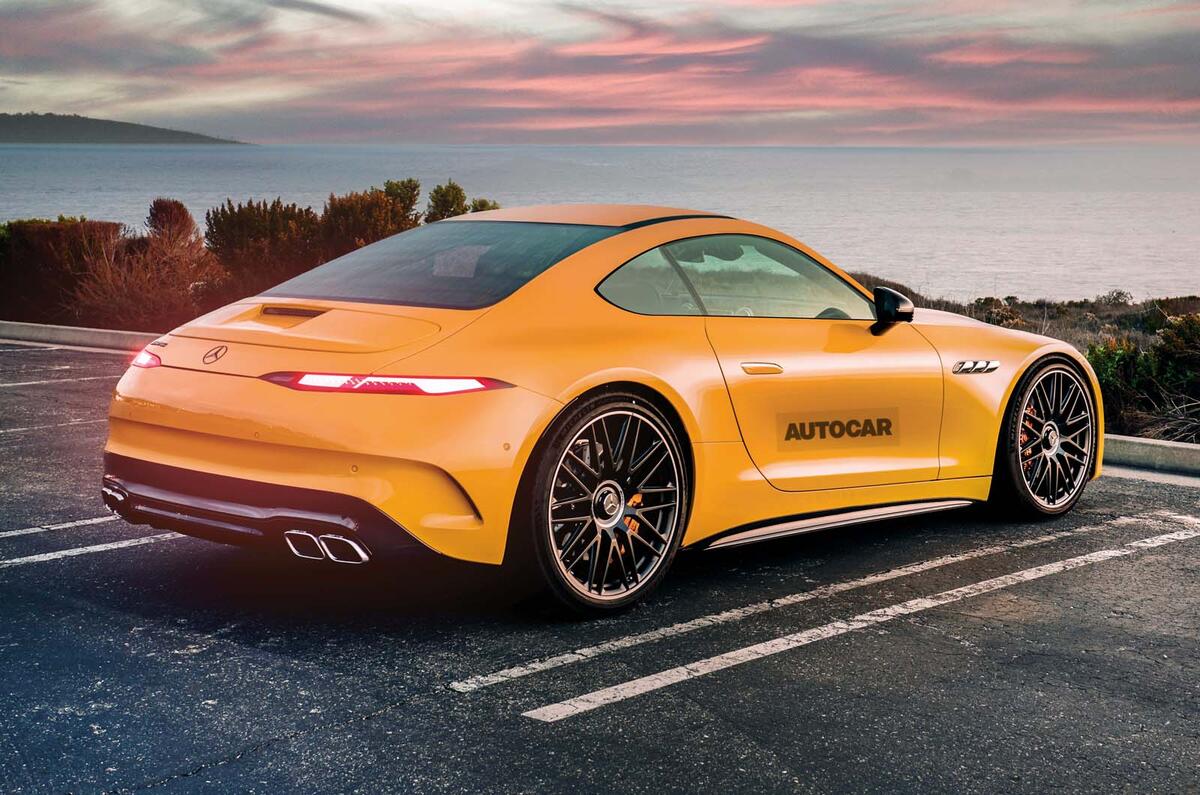 رندر خودرو مرسدس-AMG GT 2023، جلو ثابت رندر خودرو مرسدس-AMG GT 2023، استاتیک عقب
