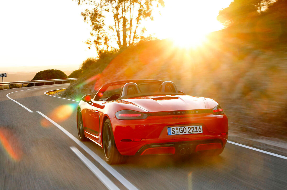 Porsche Boxster T 2019 first drive review - hero rear