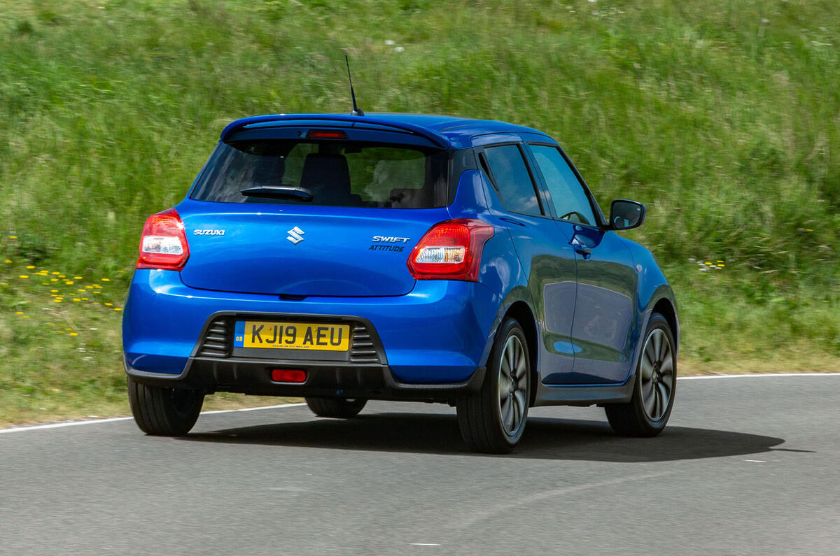 Suzuki Swift Attitude 2019 UK first drive review - hero rear