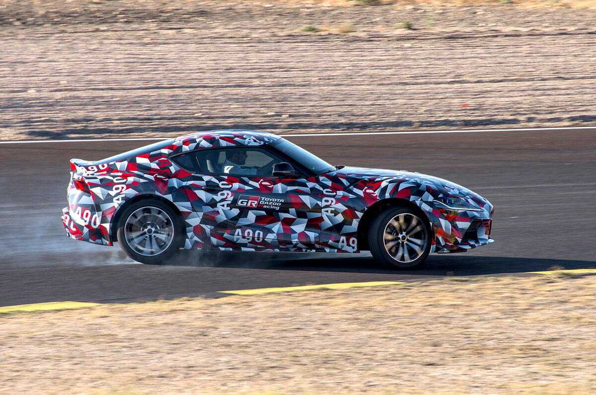 Toyota Supra 2019 prototype first drive review drift hero side