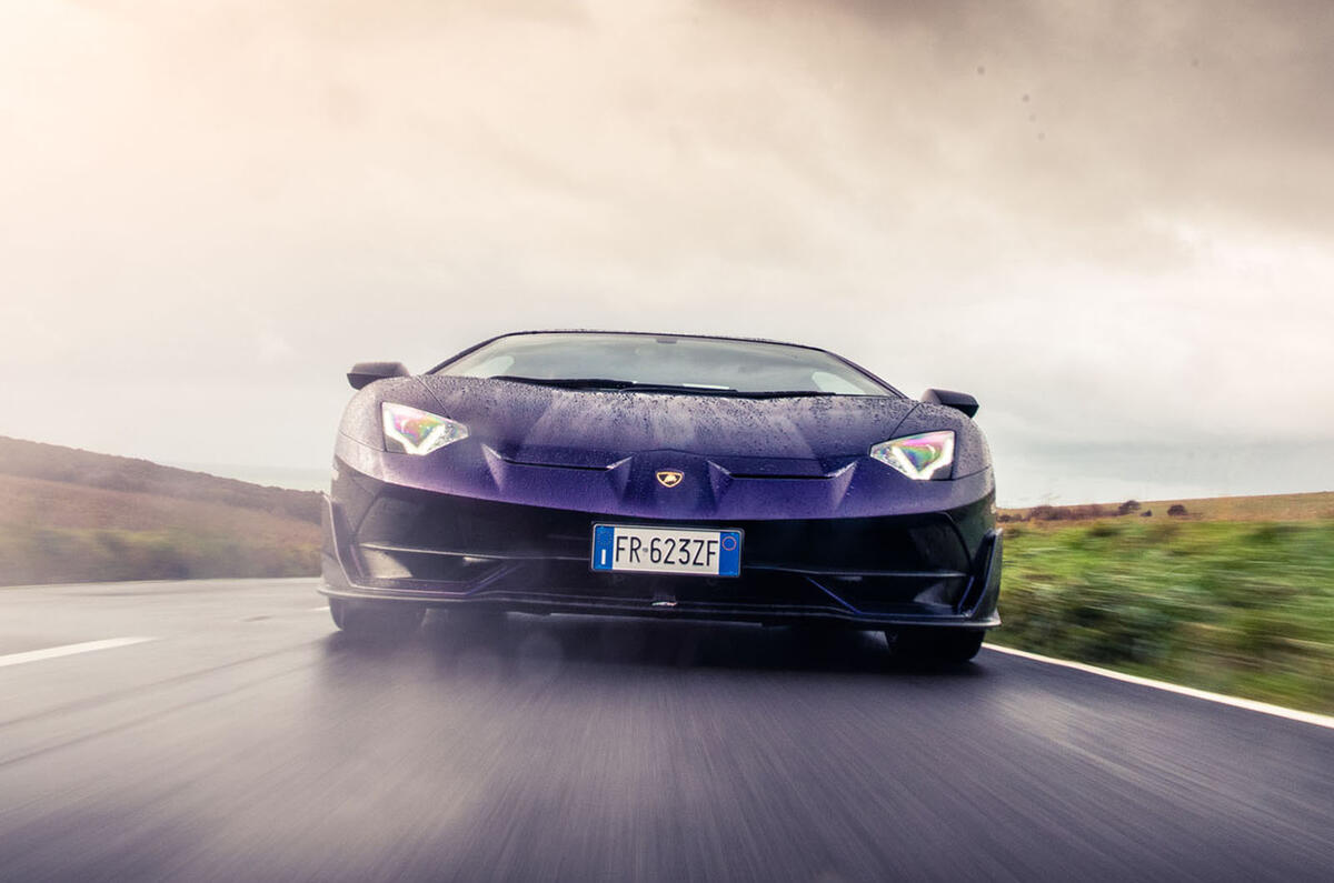 Lamborghini Aventador SVJ 2018 UK first drive review - on the road nose