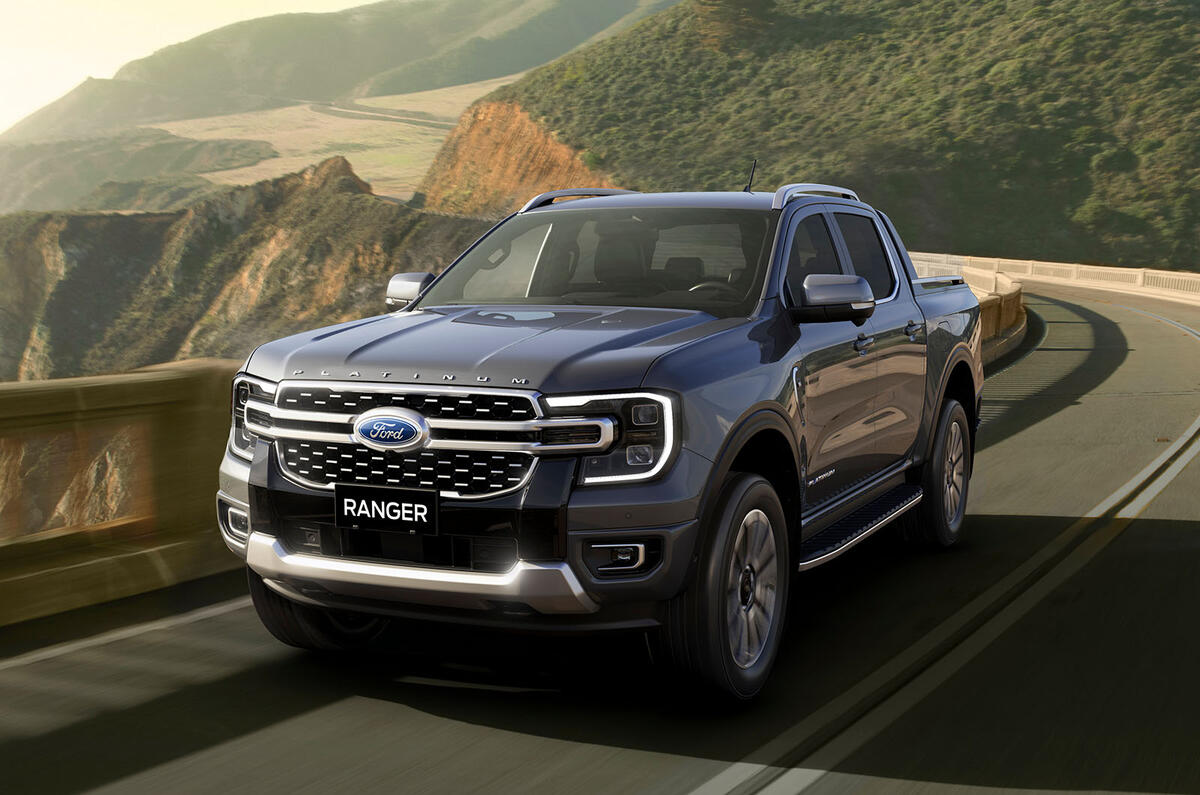 2022 FORD RANGER PLATINUM  front three quarter tracking