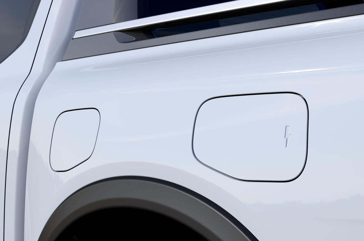 2023 Ford Ranger PHEV charging flap shut