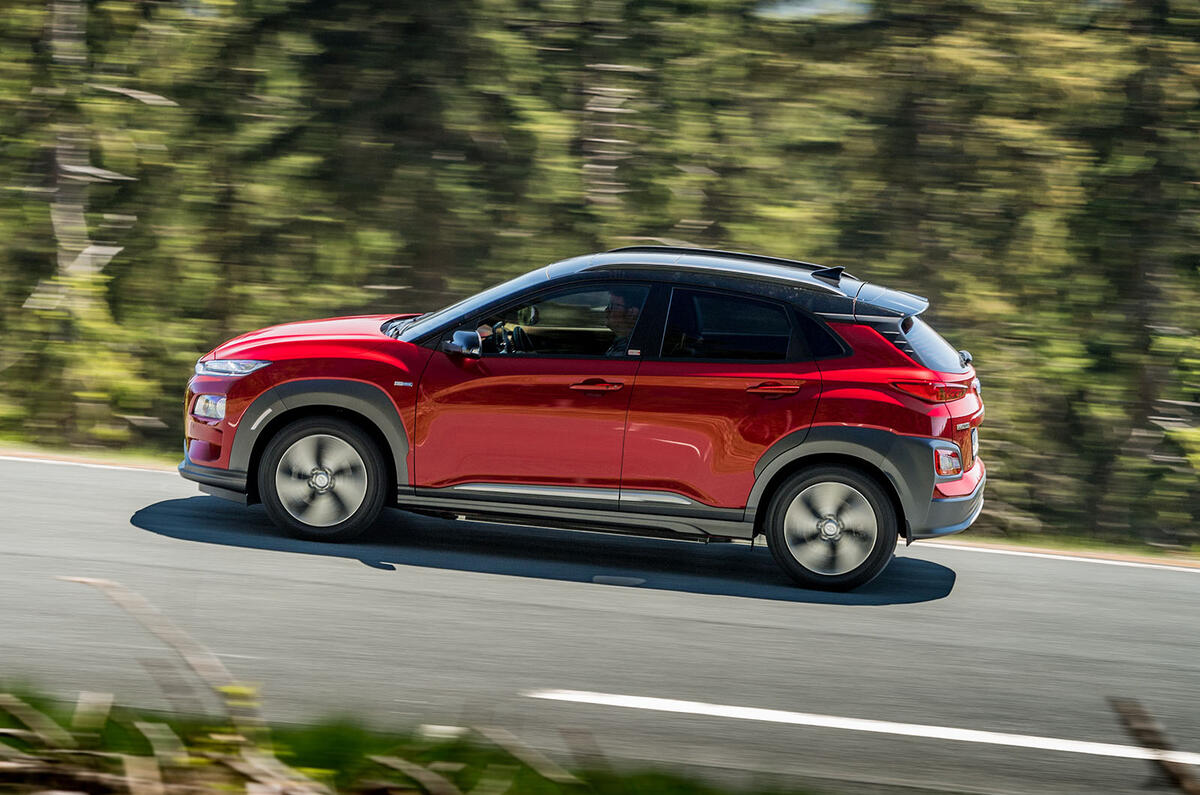 Hyundai Kona EV prototype drive 2018 on the road right
