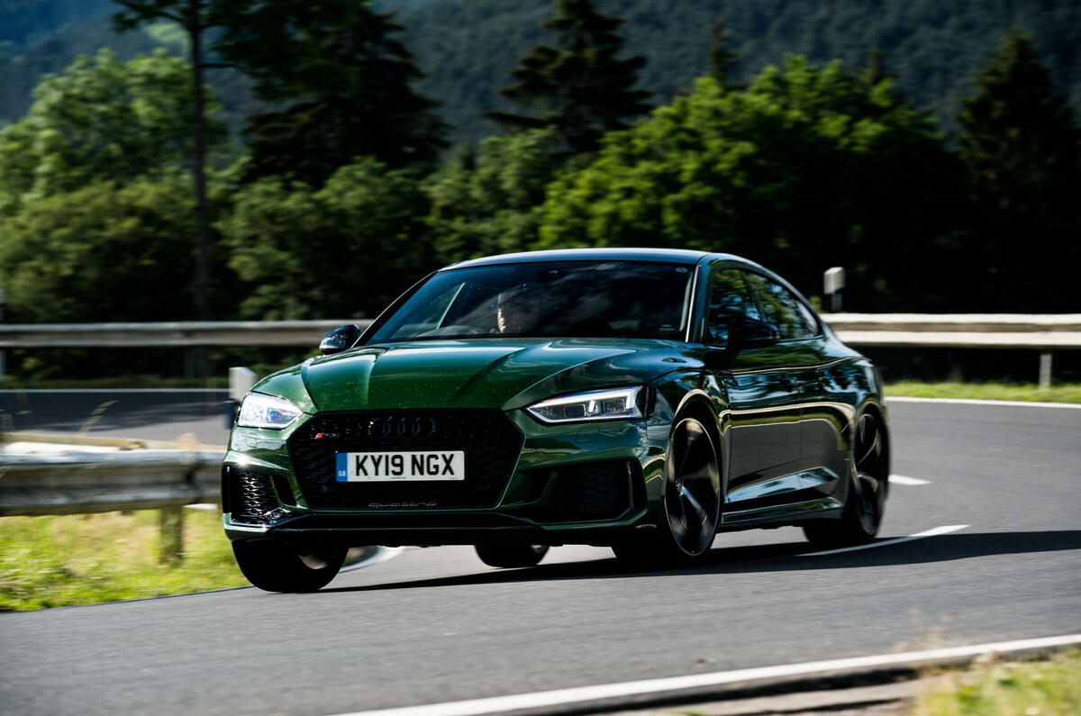 Audi RS5 Sportback 2019 first drive review - cornering front