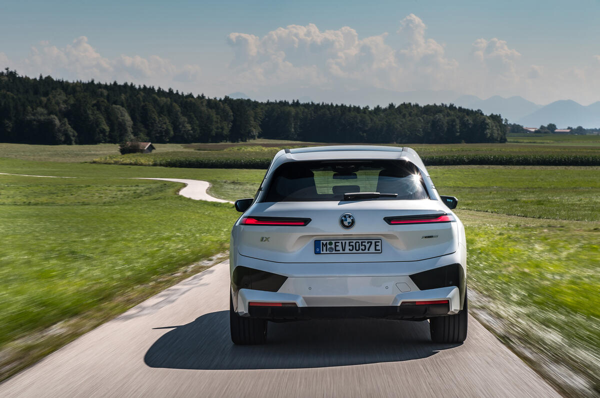 22 bmw ix xdrive 50 2021 first drive review on road rear