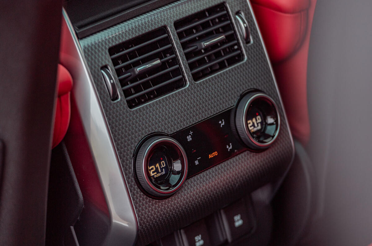 Land Rover Range Rover Sport HST 2019 UK first drive review - rear climate controls
