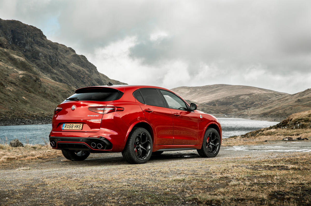 Alfa Romeo Stelvio Quadrifoglio 2018 UK RHD first drive - static rear