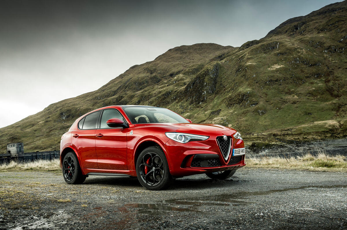 Alfa Romeo Stelvio Quadrifoglio 2018 UK RHD first drive - static front