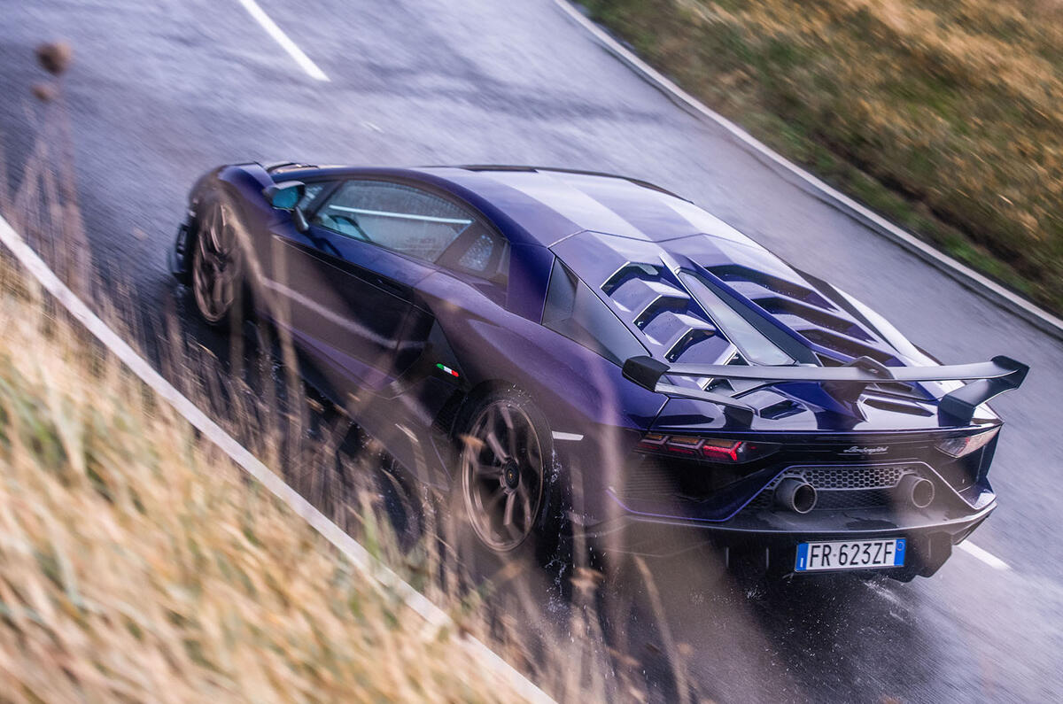 Lamborghini Aventador SVJ 2018 UK first drive review - aerial view