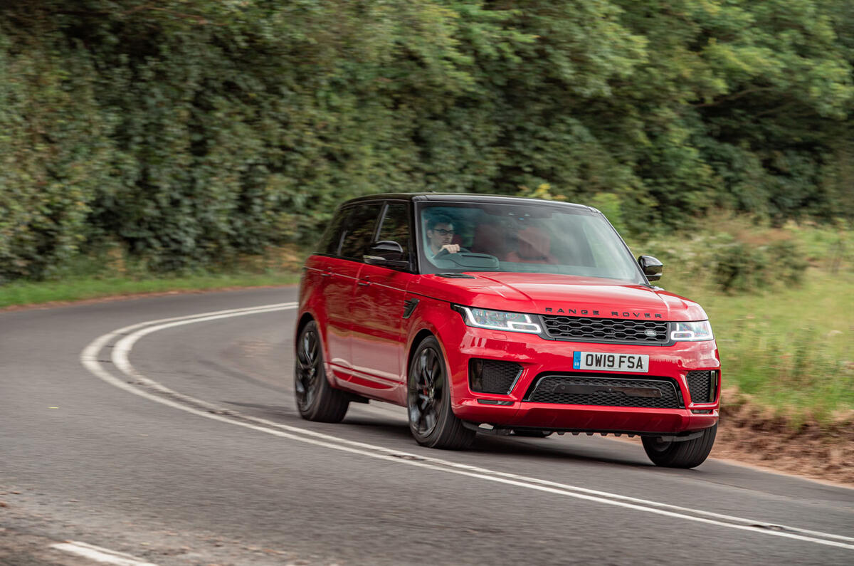Land Rover Range Rover Sport HST 2019 UK first drive review - cornering front