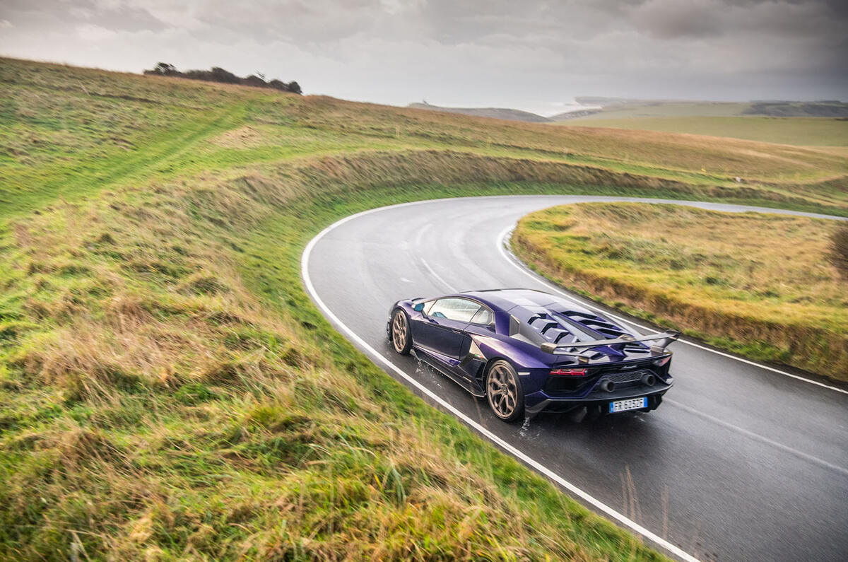 Lamborghini Aventador SVJ 2018 UK first drive review - on the road bend