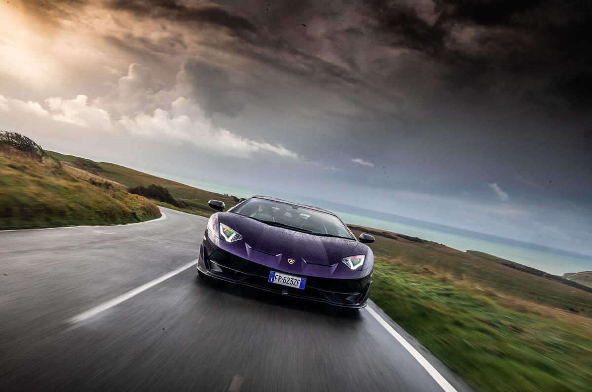 Lamborghini Aventador SVJ 2018 UK first drive review - on the road action