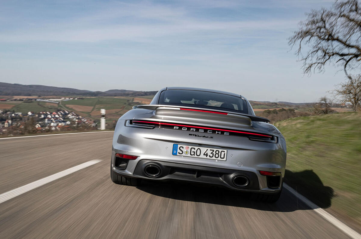 Porsche 911 Turbo S 2020 first drive review - road rear end
