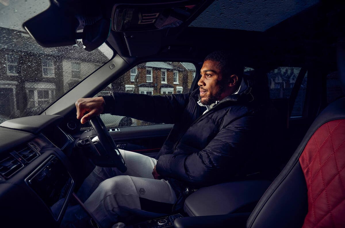 Anthony Joshua in Range Rover