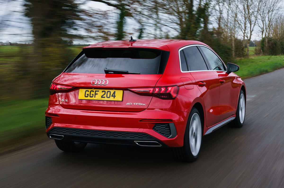 Audi A3 TFSIe 2020 UK first drive review - hero rear