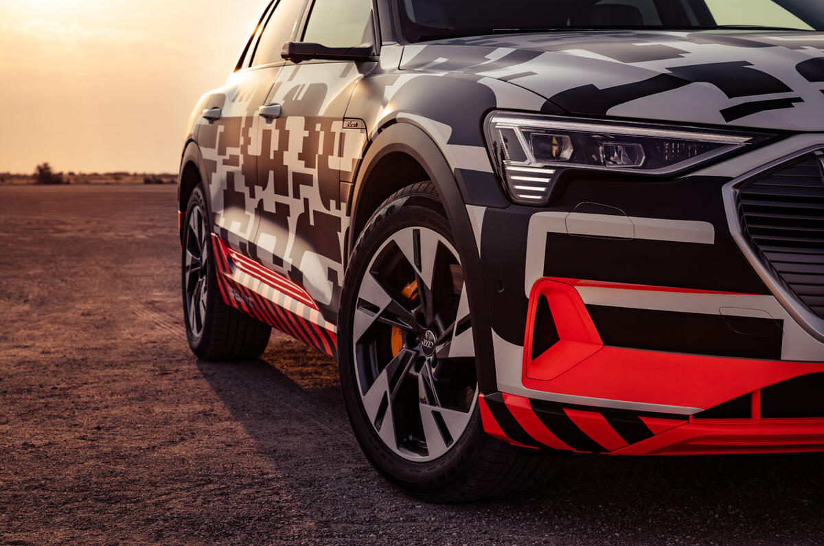 Audi e-Tron 2019 prototype first drive review - front detal