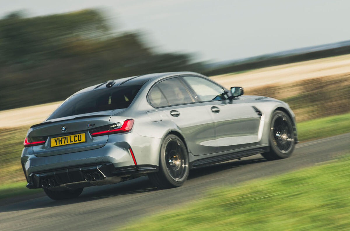 3 BMW M3 xDrive 2021 UK first drive review hero rear