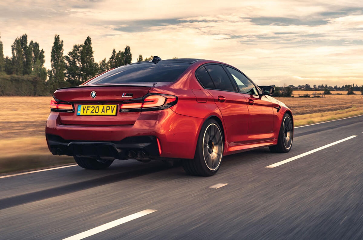 BMW M5 Competition 2020 UK first drive review - hero rear