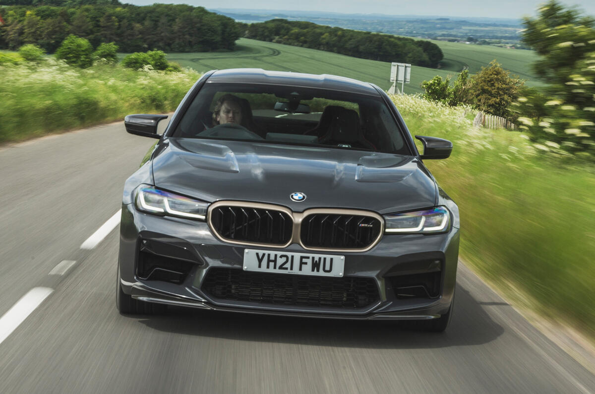 3 BMW M5 CS 2021 UK FD hero nose