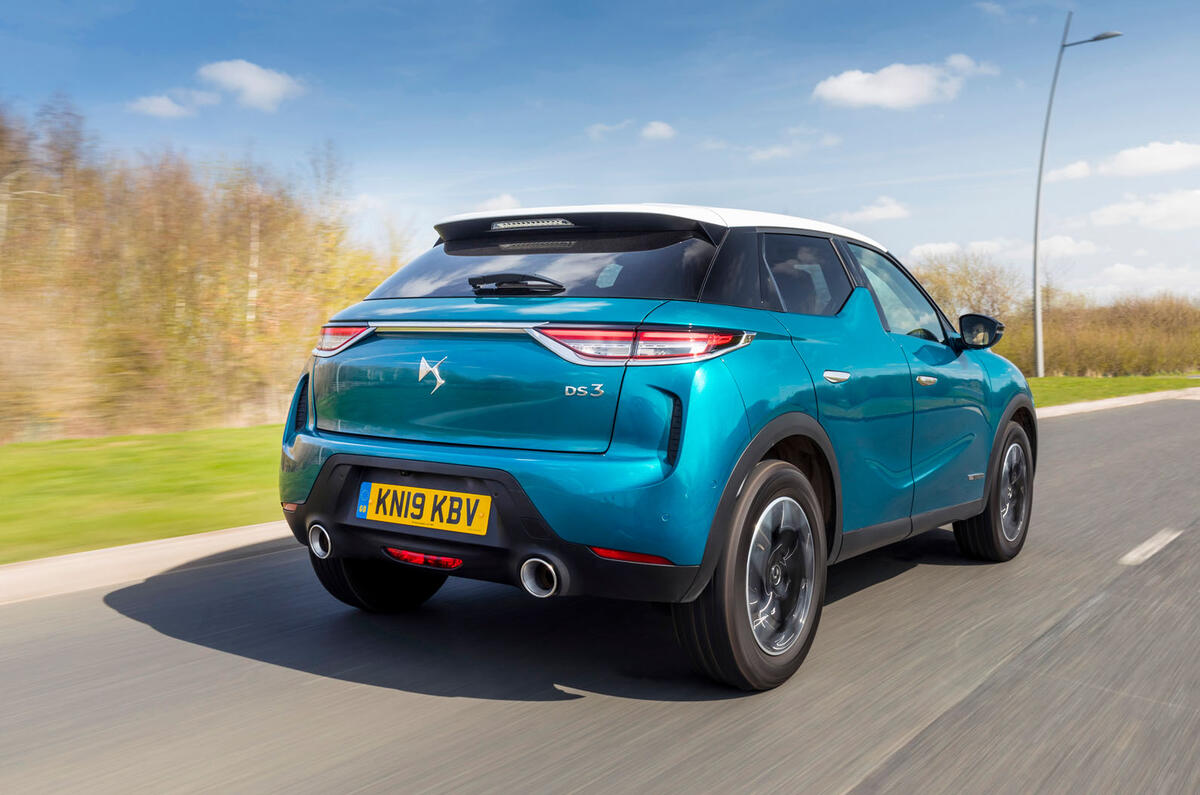 DS 3 Crossback 2019 UK first drive review - hero rear