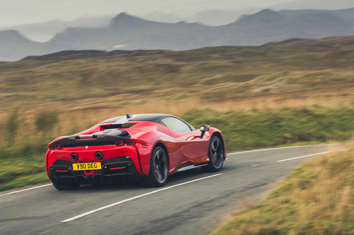 3 ferrari sf90 stradale 2021 road test review tracking rear