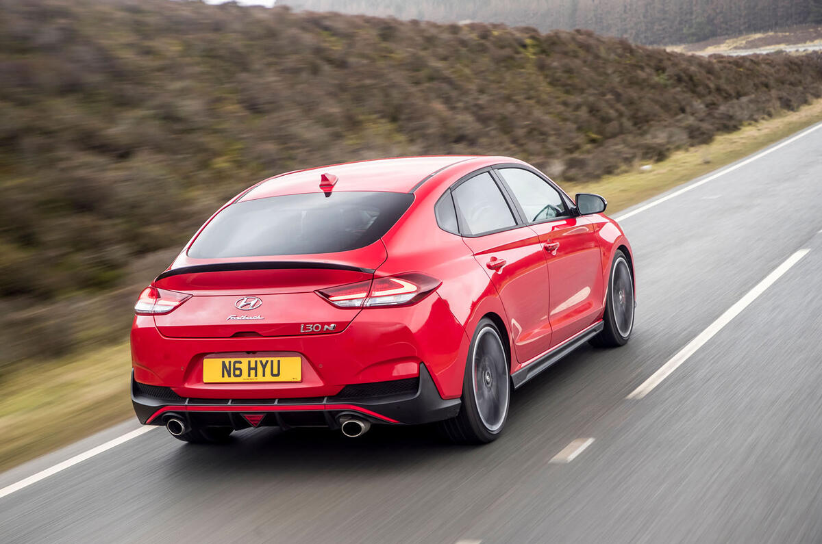 Hyundai i30 Fastback N 2019 UK first drive review - hero rear