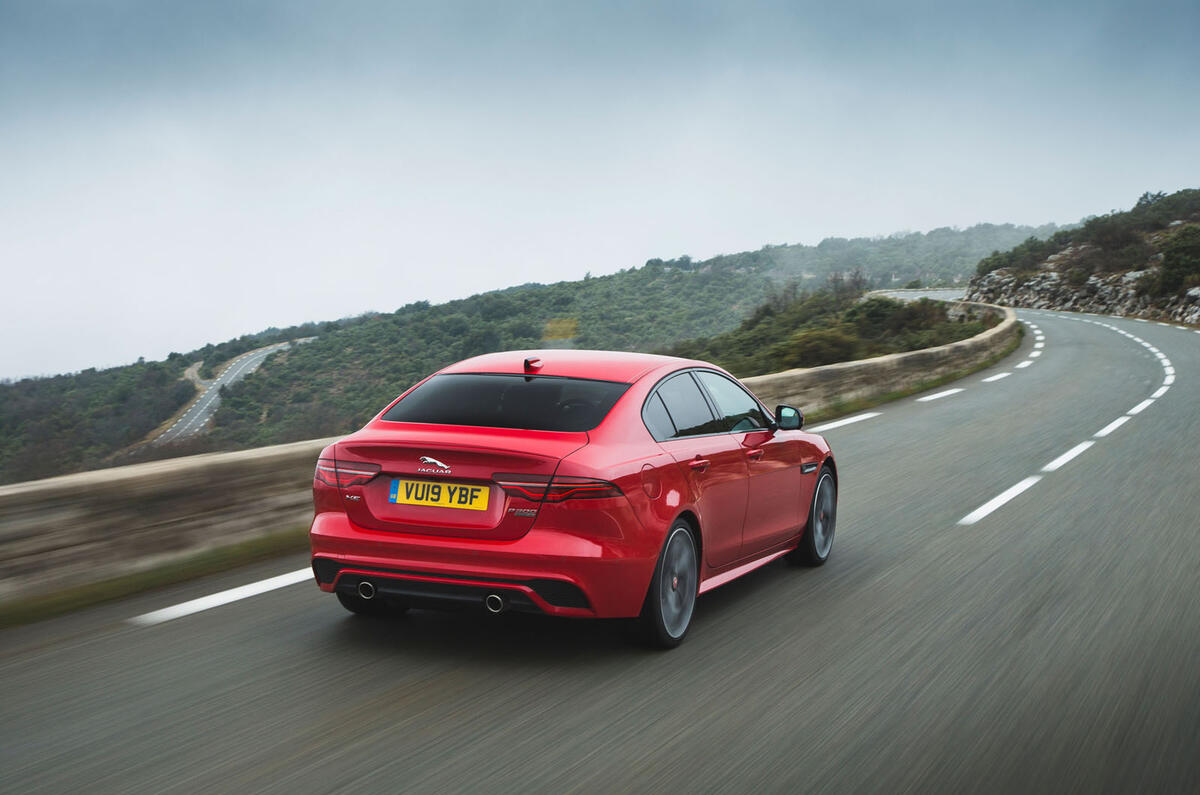 Jaguar XE P300 2019 first drive review - hero rear