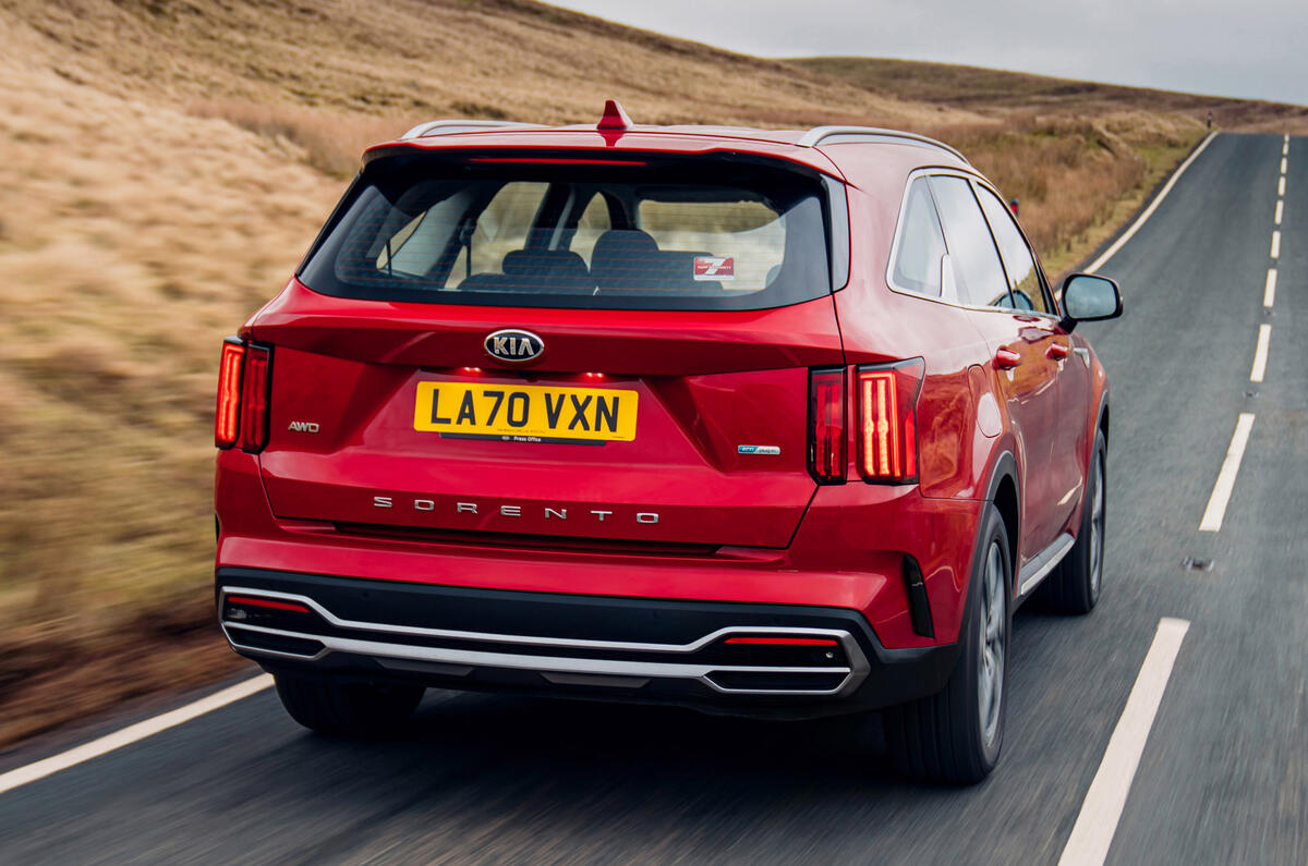 3 Kia Sorento PHEV 2021 UK first drive review hero rear