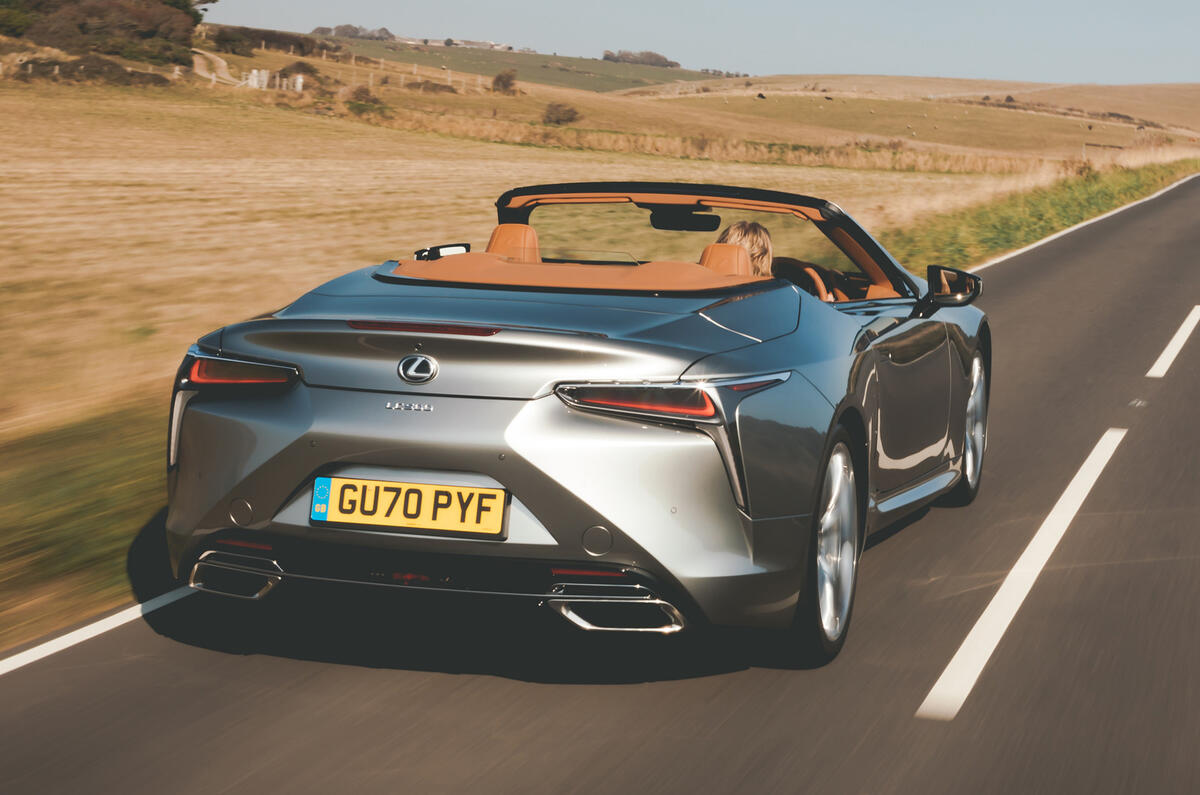 Lexus LC Convertible 2020 UK first drive review - hero rear