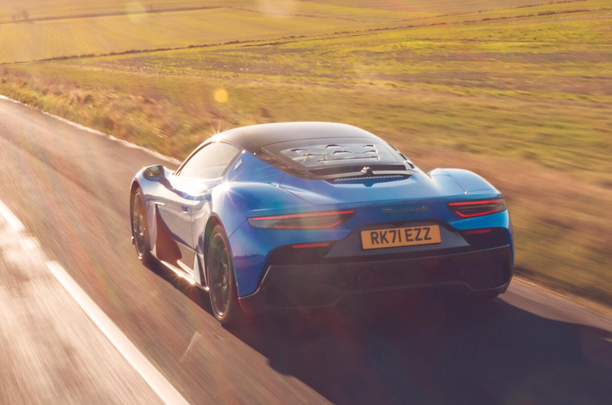 3 Maserati MC20 2022 UK first drive review rear tracking