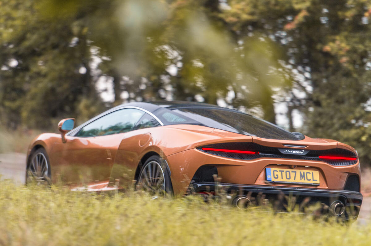 McLaren GT 2019 UK first drive review - hero rear