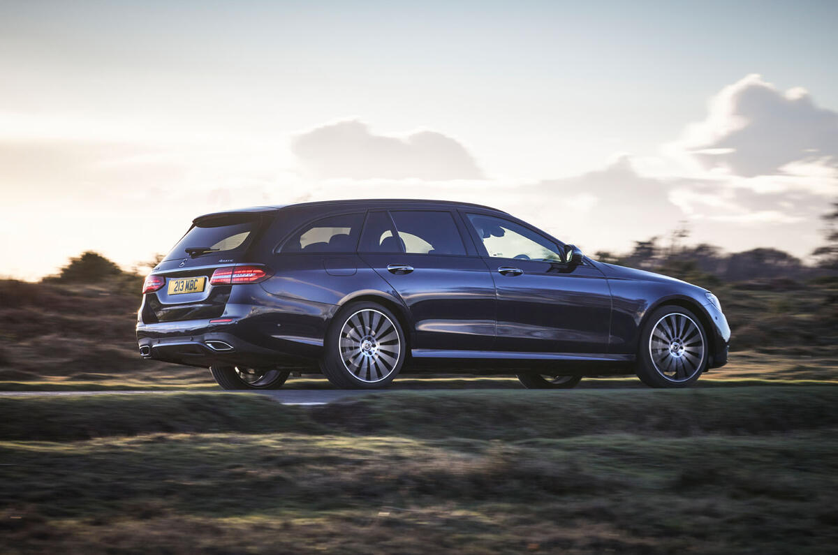 3 Mercedes Benz E Class 400d Estate 2021 UK first drive review hero rear