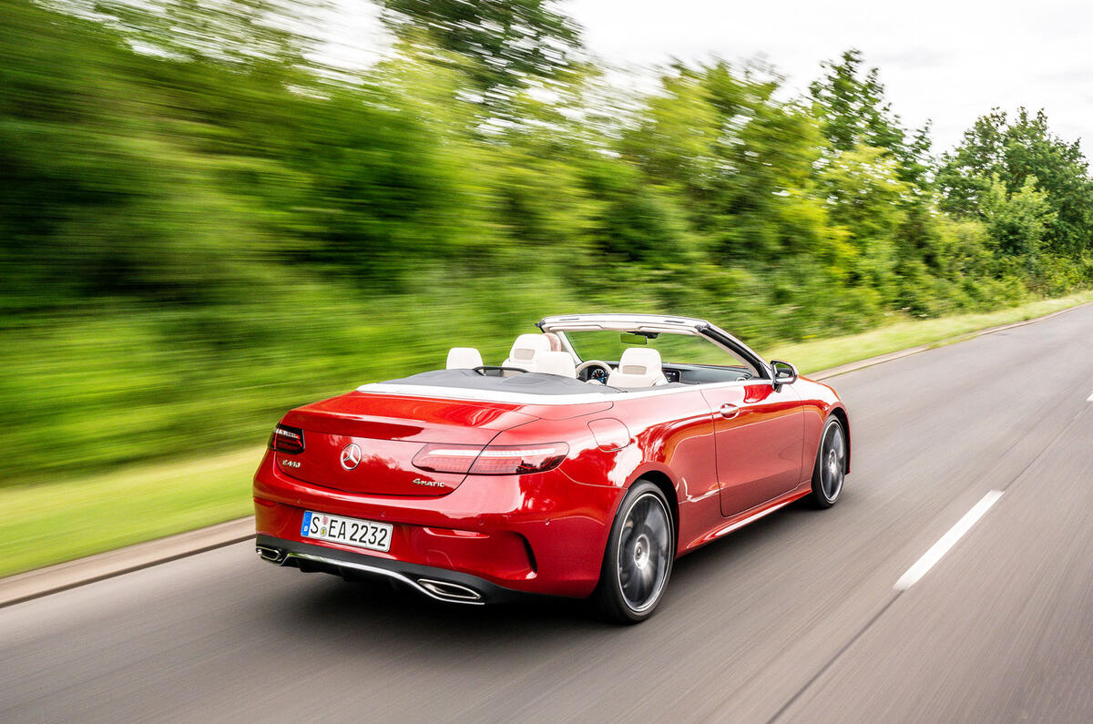 Mercedes-Benz E-Class e450 Cabriolet 2020 UK first drive review - hero rear