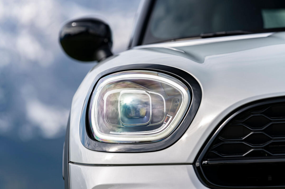 Mini Countryman Cooper S E All4 2020 first drive review - headlights