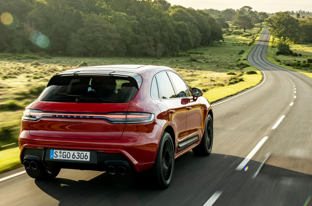 3 Porsche Macan GTS 2021 UK LHD first drive hero rear