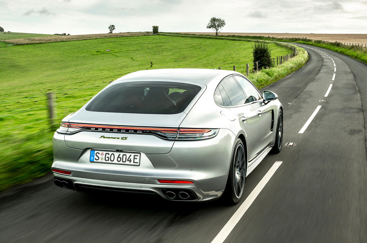 Porsche Panamera e-Hybrid 2020 UK first drive review - hero rear