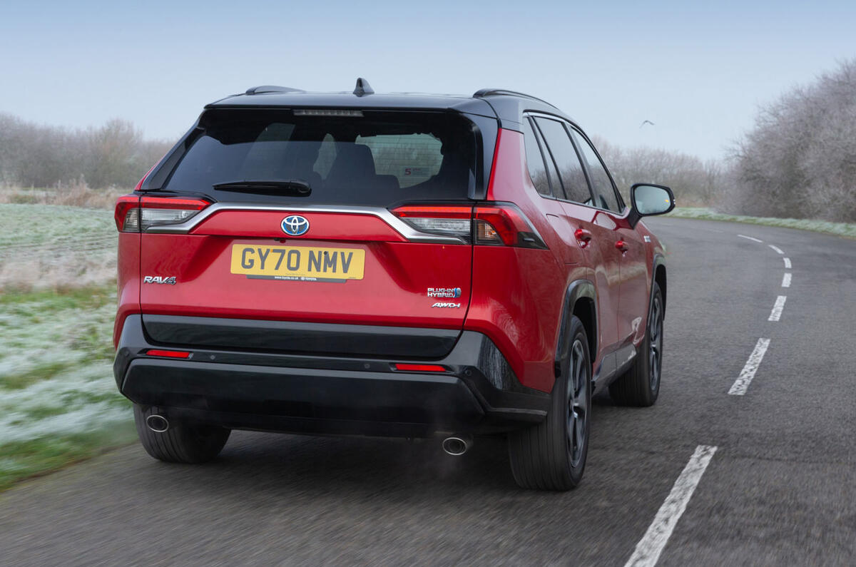 3 Toyota RAV4 PHEV 2021 UK first drive review hero rear