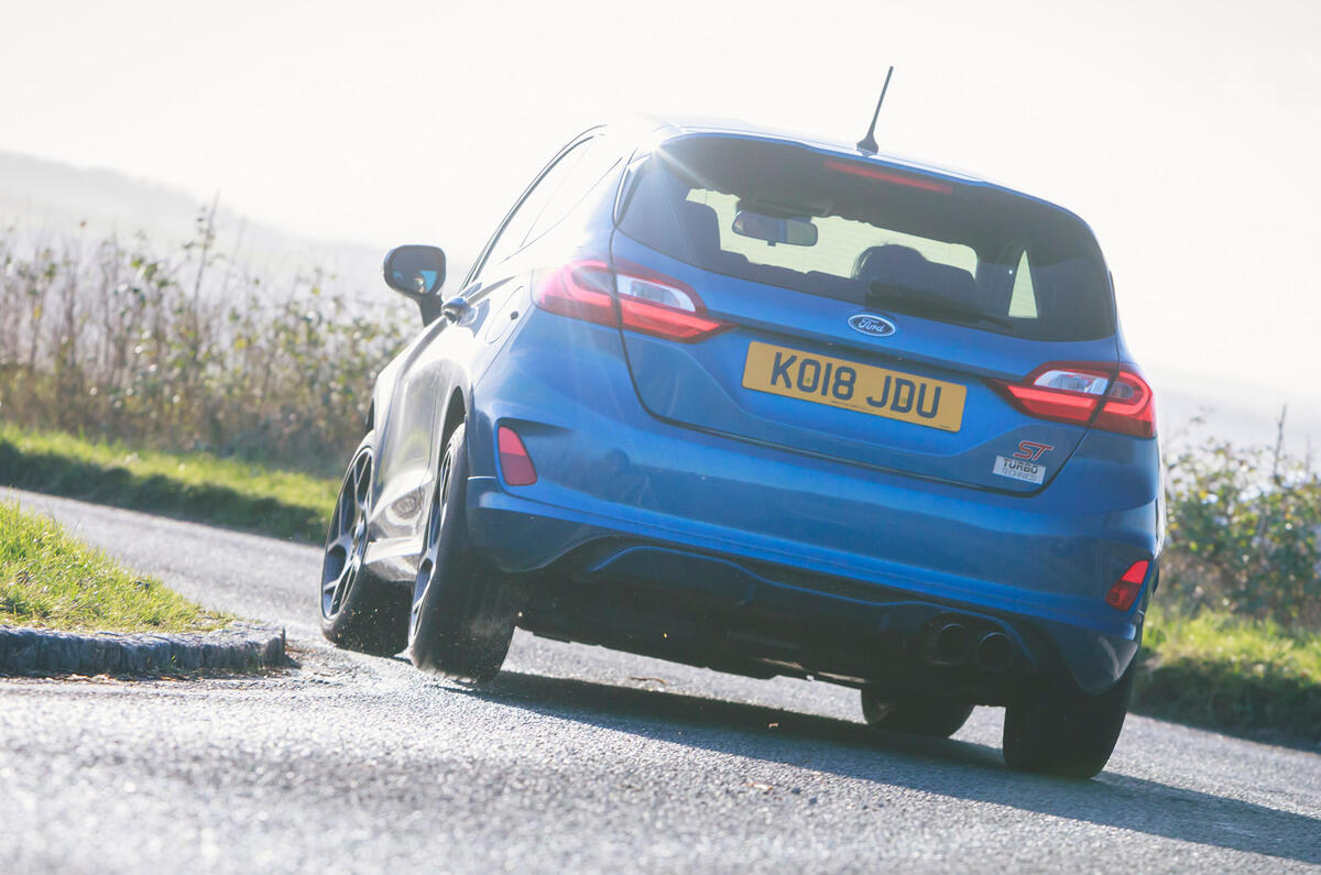 3 Turbo Technics Fiesta ST 285 2022 UK first drive review cornering rear