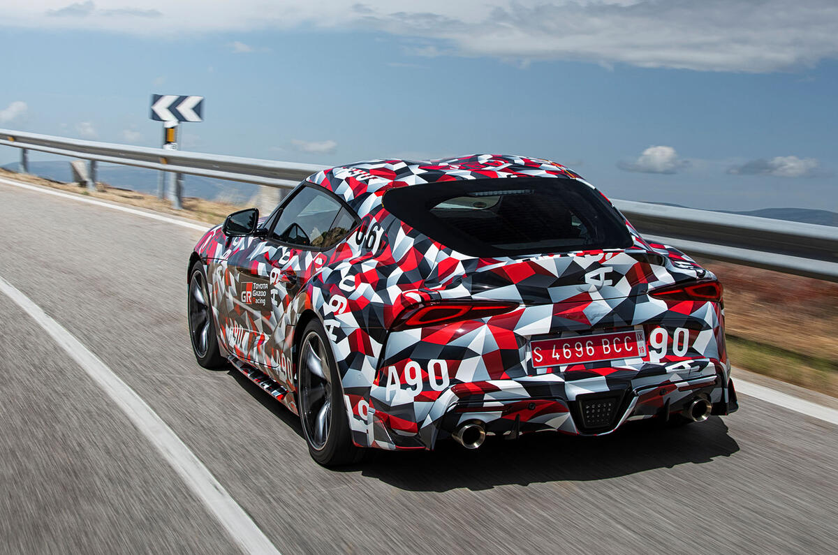 Toyota Supra 2019 prototype first drive review hero rear