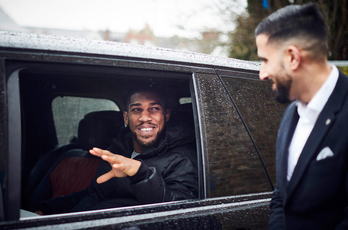 Anthony Joshua in Range Rover