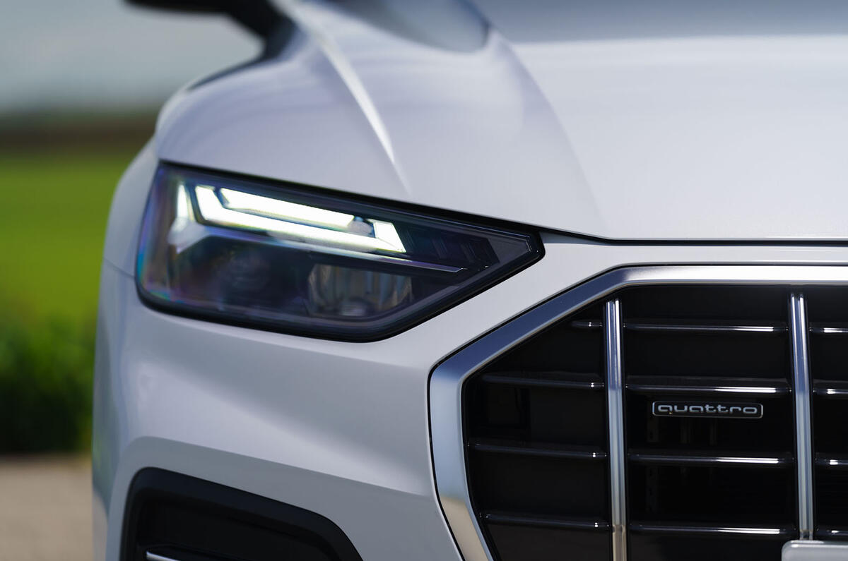 Audi Q5 40 TDI Sport 2020 UK first drive review - headlights