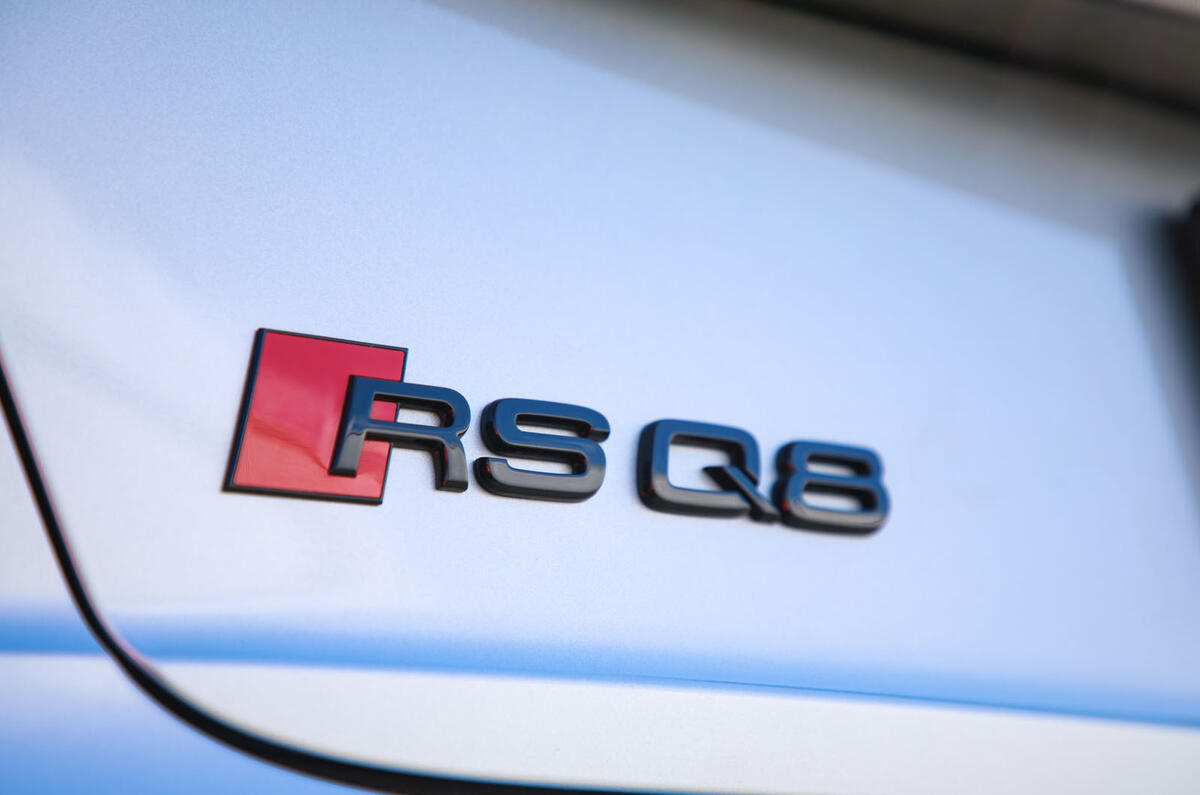 Audi RS Q8 2020 UK first drive review - rear badge