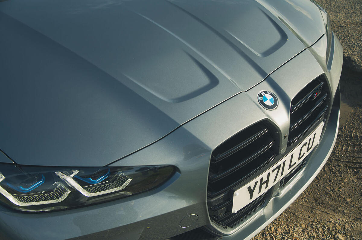 4 BMW M3 xDrive 2021 UK first drive review nose