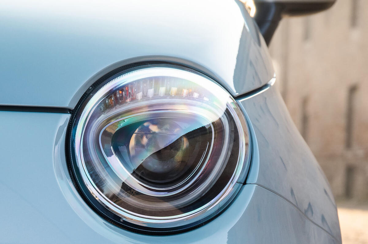 Fiat 500 Hybrid 2020 first drive review - headlights