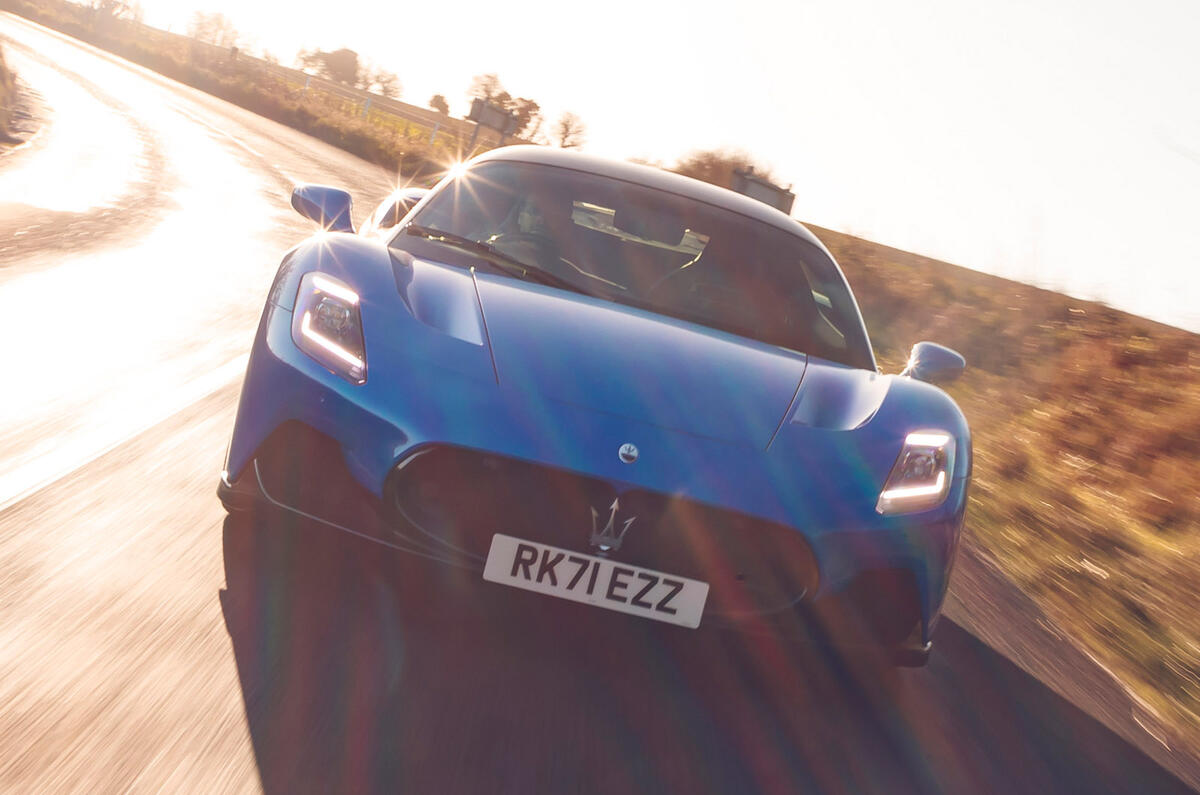 4 Maserati MC20 2022 UK first drive review tracking nose